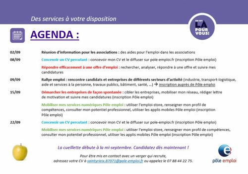 agenda pole emploi