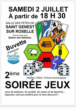 Soirée jeux 2 juillet à 20h